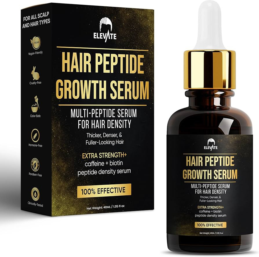 Elevate Multi-Peptide Hair Growth Serum Caffeine + Biotin Peptide Density for Fuller Thicker Visi... | Amazon (US)