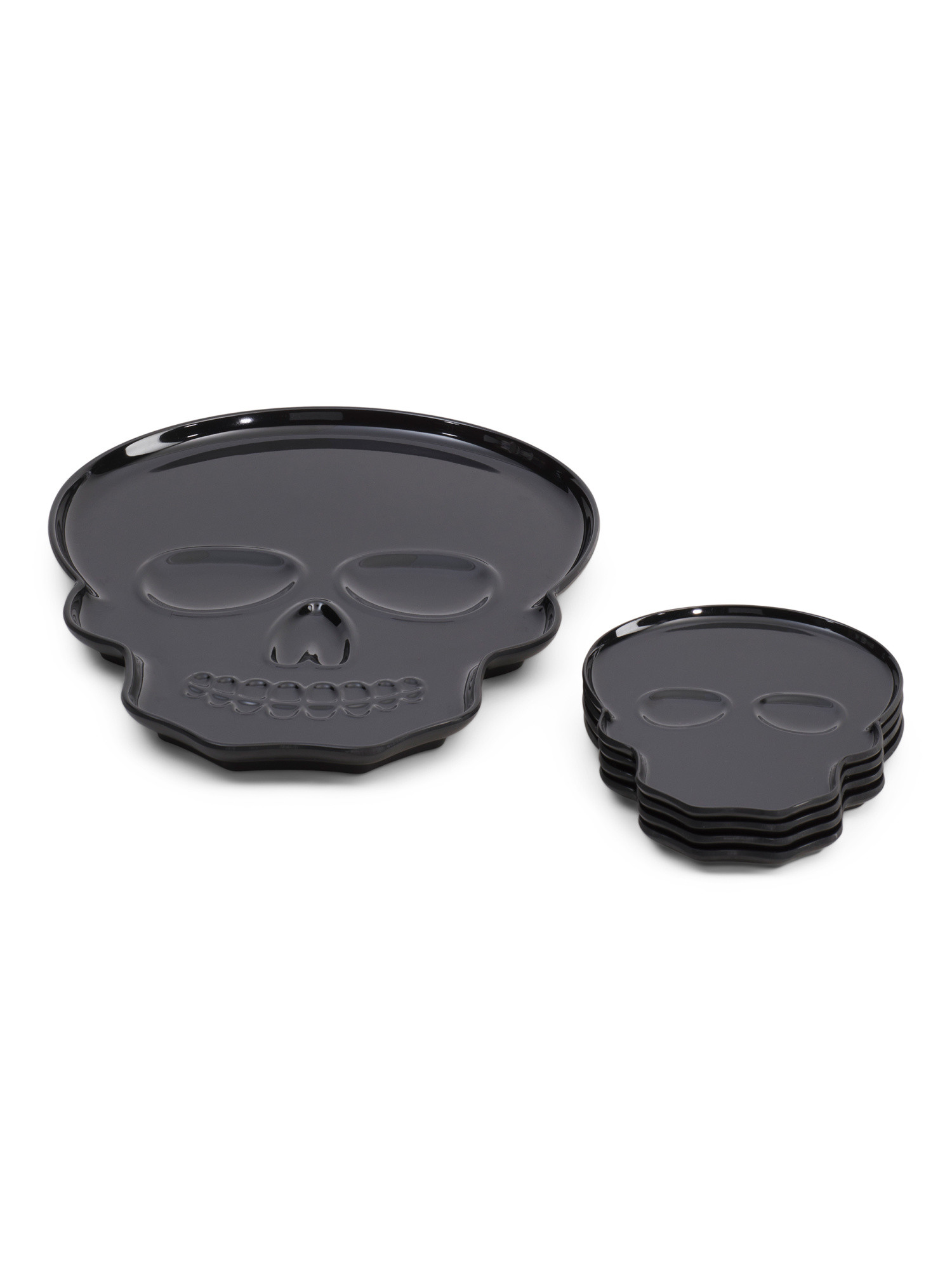 Set Of 4 Melamine Skull Salad Plates With Matching Platter | TJ Maxx
