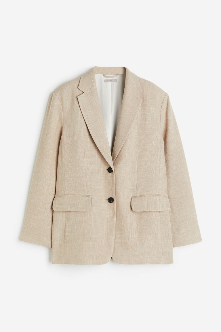 Oversized blazer - Beige - Ladies | H&M GB | H&M (UK, MY, IN, SG, PH, TW, HK, KR)