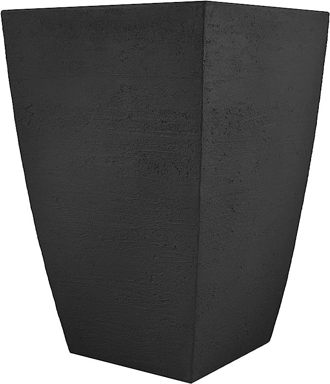 Tusco Products MSQT23BK Modern Square Garden Planter, 23-Inch, Black | Amazon (US)