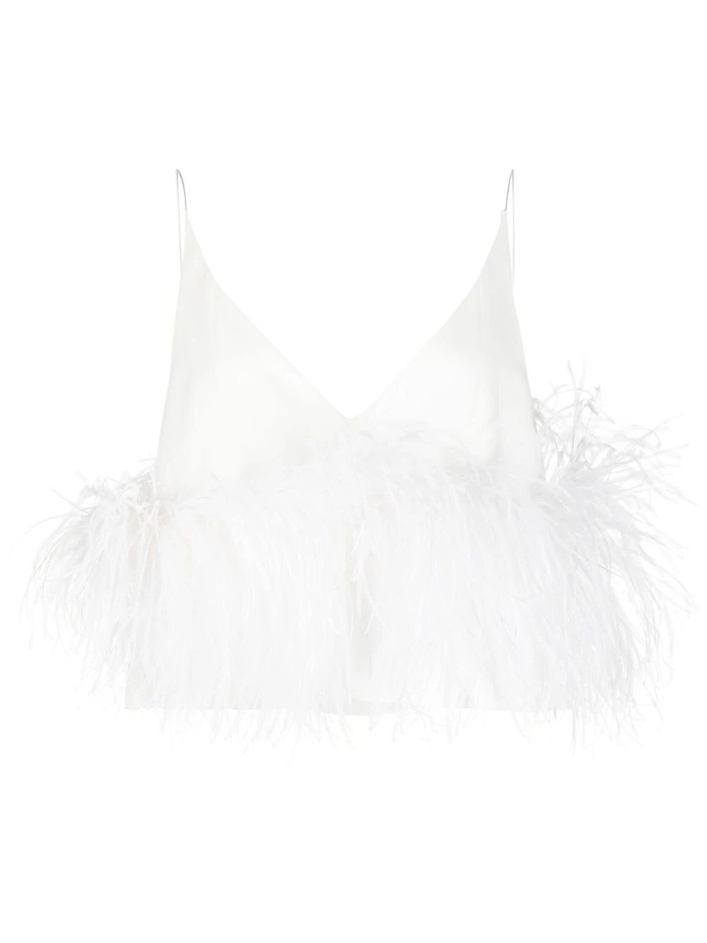 Poppy feather-detailing top | Farfetch Global