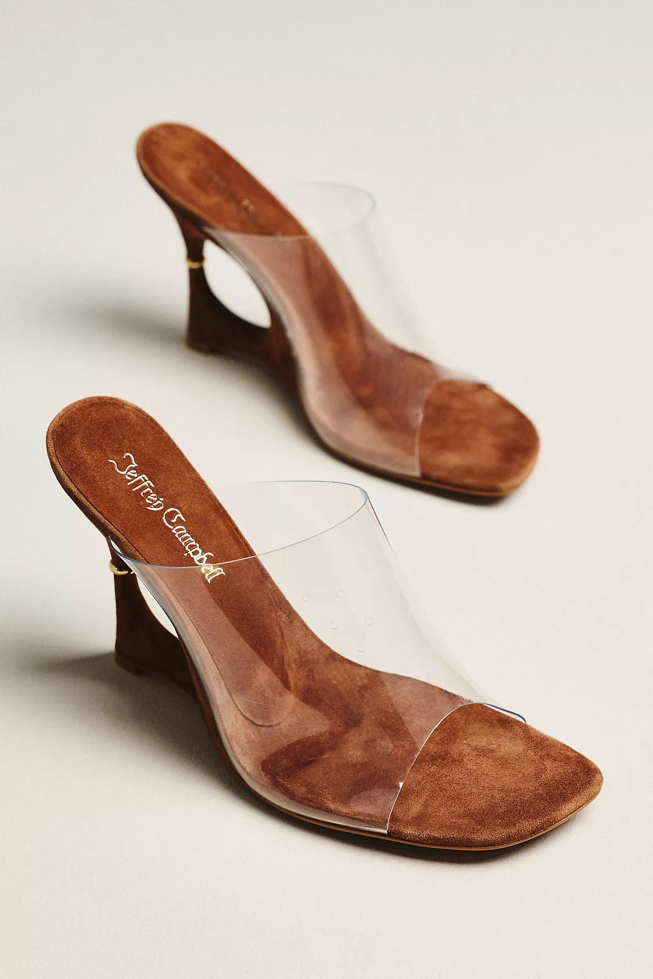 Jeffrey Campbell Booyah Clear Cut-Out Wedge Heels | Anthropologie (US)