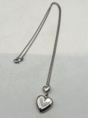 Vintage 925 Sterling Silver puffy heart necklace | eBay US