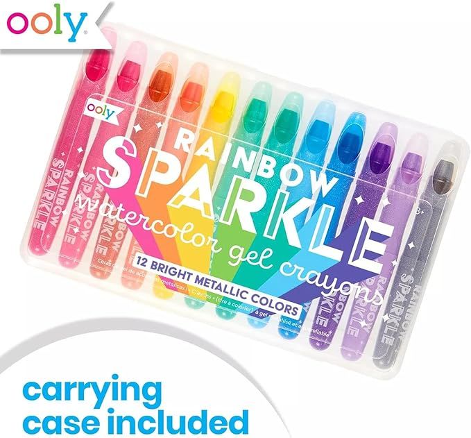 OOLY, Rainbow Sparkle Metallic Watercolor Gel Crayons, Art Supplies, Set of 12, Glitter Gel Water... | Amazon (US)