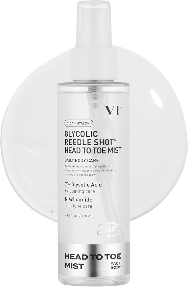 VT COSMETICS 7% Glycolic Acid Reedle Shot Head-to-Toe Mist with Niacinamide, Exfoliating Spray fo... | Amazon (US)