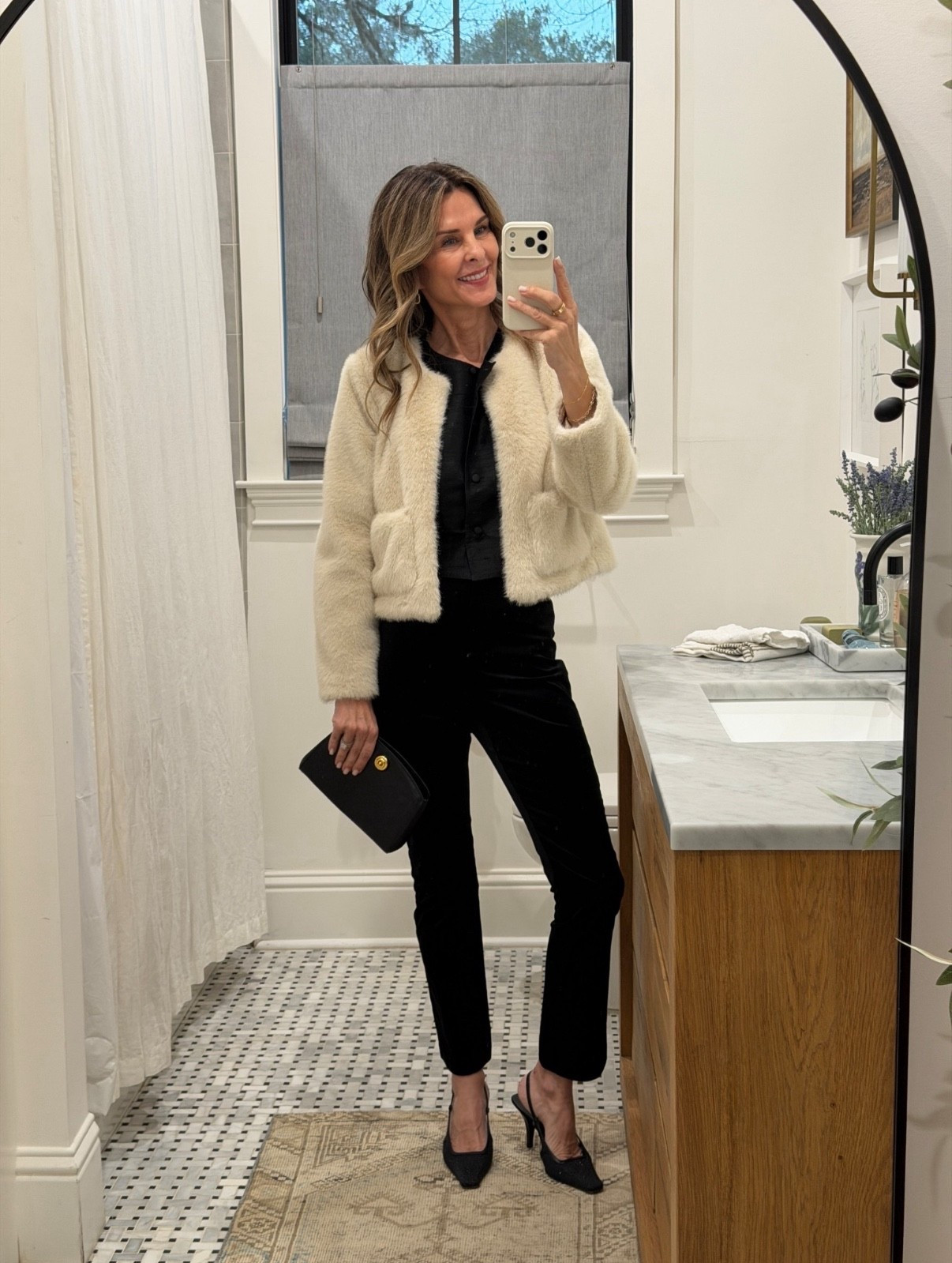 -Fur jacket sz XS  a small would work too! Extra 20% off with Jcrew card
-velvet pants are perfect. I’m 5’6”


#LTKootd #LTKSaleAlert #LTKHoliday