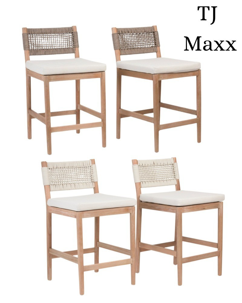 Lillian August counter stools on sale at TJ maxx, kitchen, seating, woven, gray, white, french, modern, coastal, chairs, look for less.

#LTKHome #LTKSaleAlert #LTKStyleTip