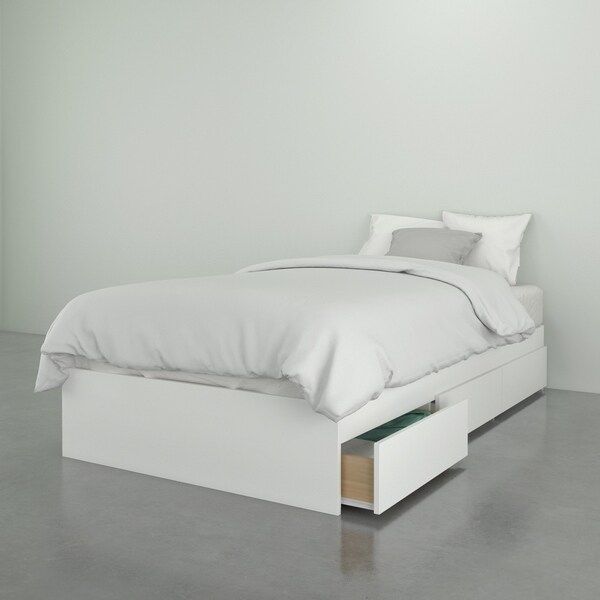 Nexera Paris 3 Drawer Storage Bed, White | Bed Bath & Beyond