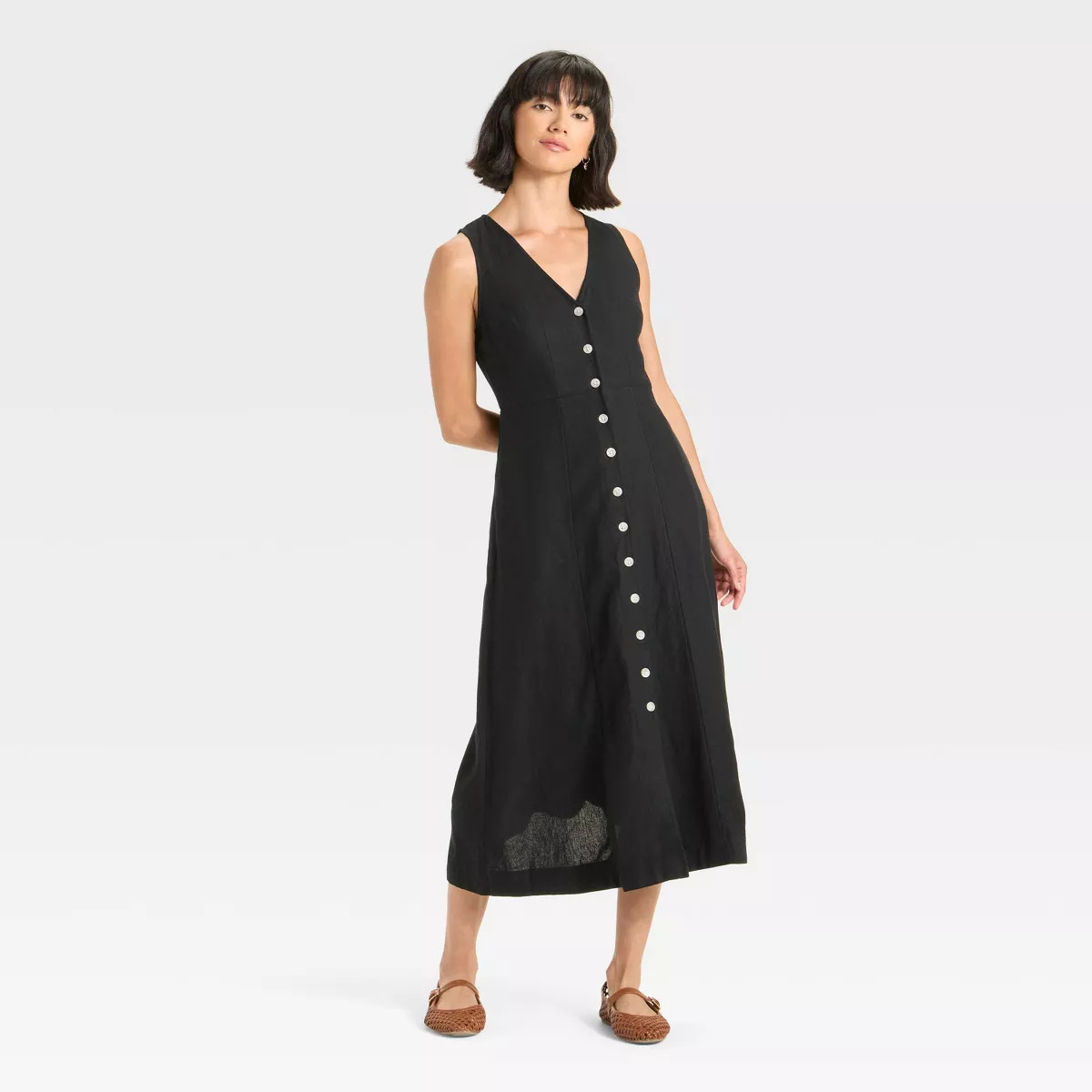 Women's Button-Front Midi A-Line Dress - Universal Thread™ | Target