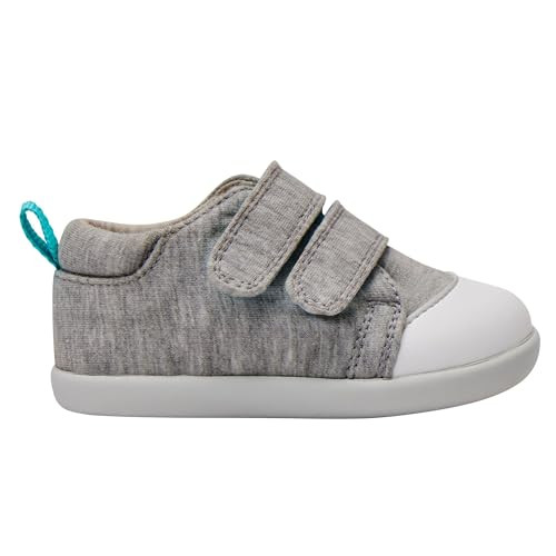 Ten Little First Walker Kids’ Shoes for Baby & Toddler Boys & Girls, Lightweight, Breathable Cotton, Non-Slip, Wide-Feet, Heather Gray, Size 5 | Amazon (US)