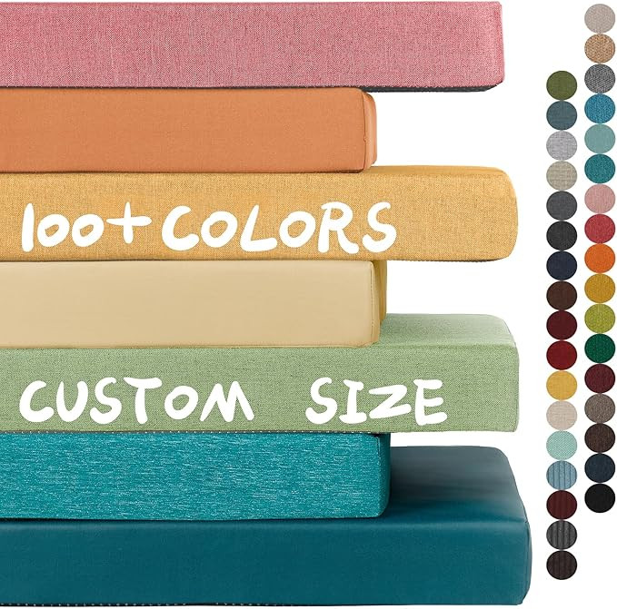 Custom Bench Cushion - Outdoor/Indoor Bench Cushions Custom Size, Color, Shape, Piping Window Sea... | Amazon (US)
