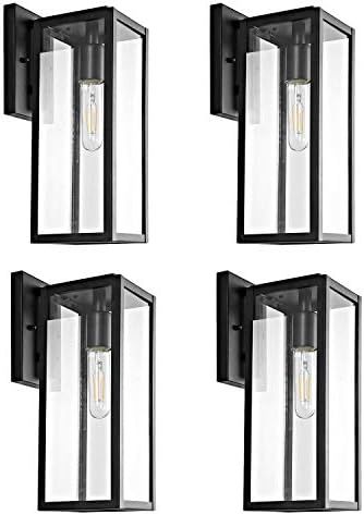 Bestshared 15" Outdoor Wall Lantern, 4 Pack Exterior Wall Sconce Light Fixtures,Wall Mounted Sing... | Amazon (US)