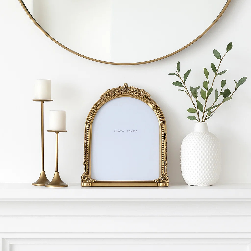 Baroque Style Decorative Frame with Resin Glass Paper and Polyresin Construction Featuring Ornate... | Wayfair North America