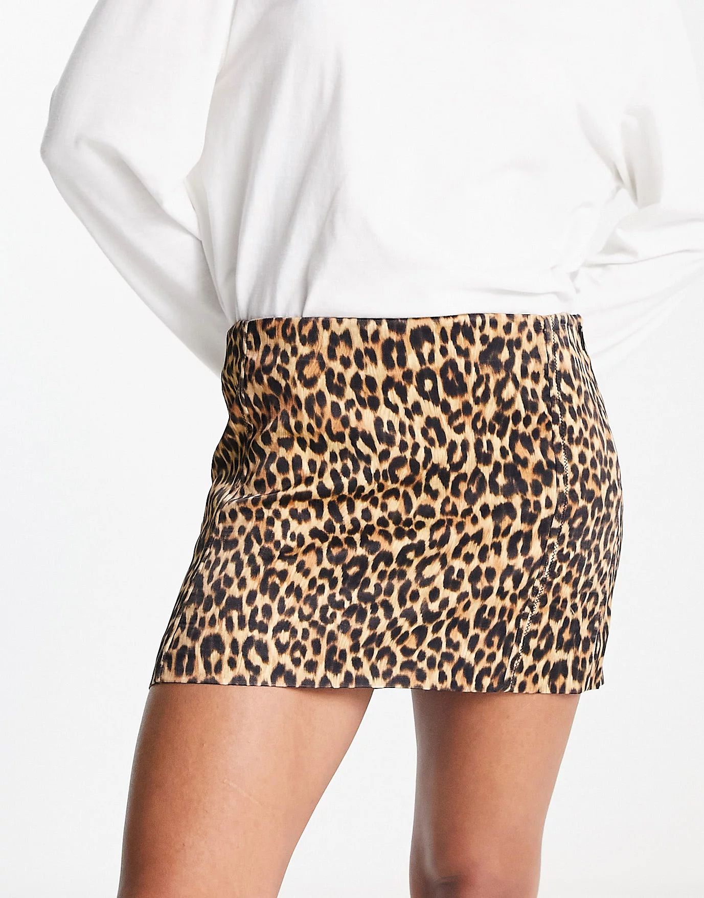Mango x Camille low rise mini skirt in leopard print | ASOS (Global)