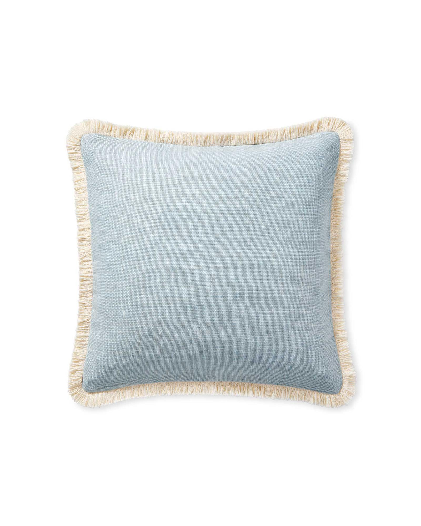 Bowden Linen Pillow Cover in Sky | Serena and Lily