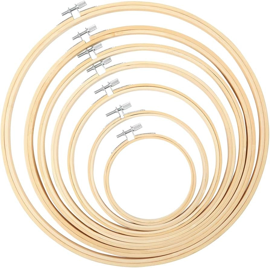 Pllieay 7 Pieces 7 Sizes Embroidery Hoops 4 inch to 12 inch Bamboo Circle Cross Stitch Hoop Rings... | Amazon (US)