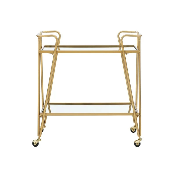 Linon Gold Mid-Century Metal Bar Cart - Walmart.com | Walmart (US)