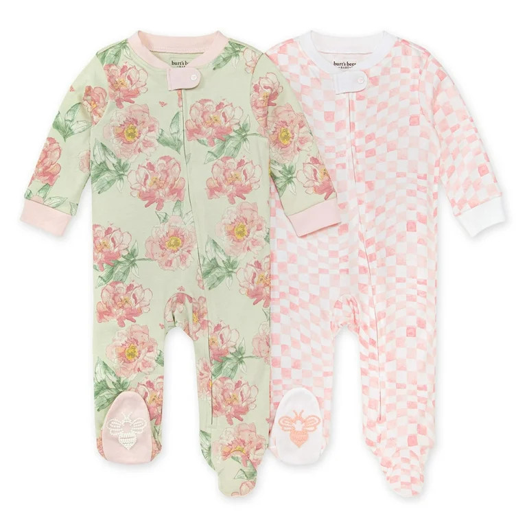 Burt's Bees Baby Organic Cotton Baby One Piece Sleep 'N Play, 2 Pack, Sizes Newborn-6/9 Months | Walmart (US)