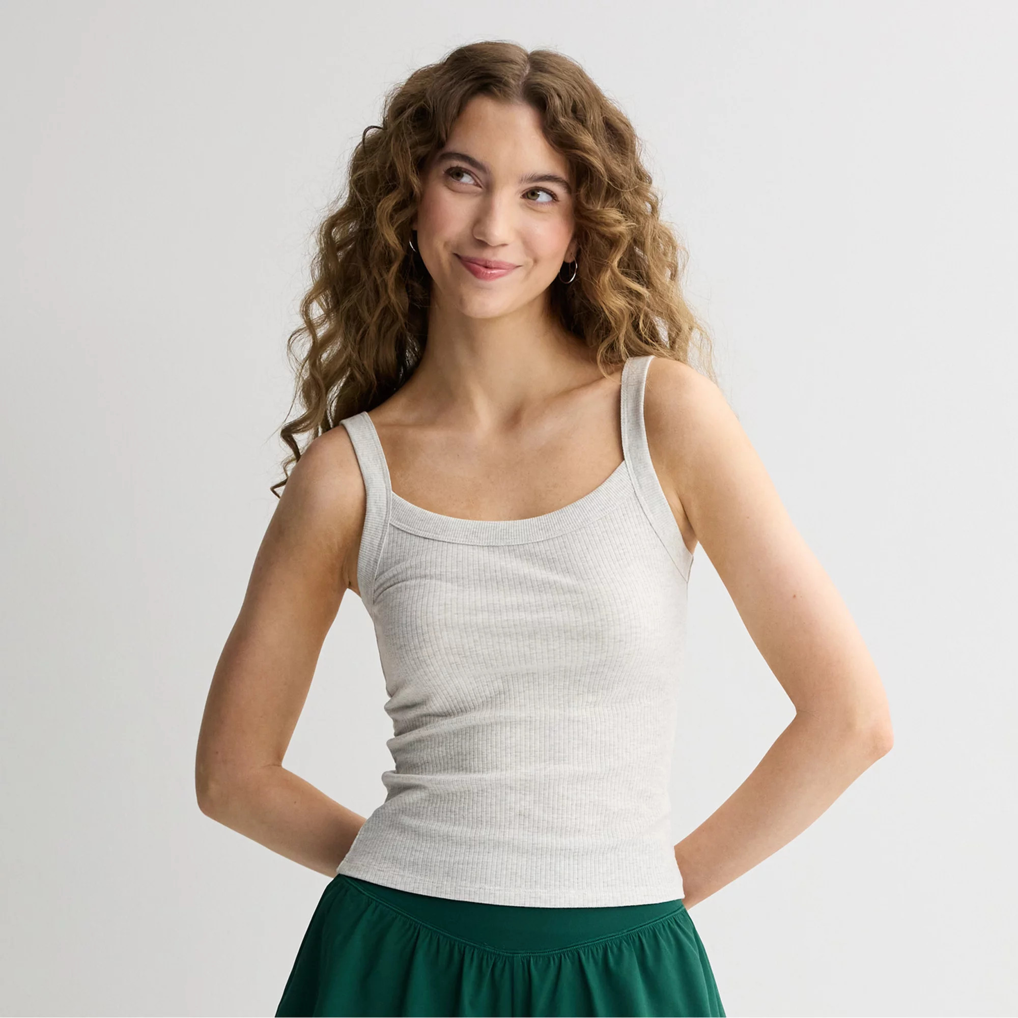 Juniors' SO\u00ae Banded Scoop Neck Rib Tank Top | Kohl's