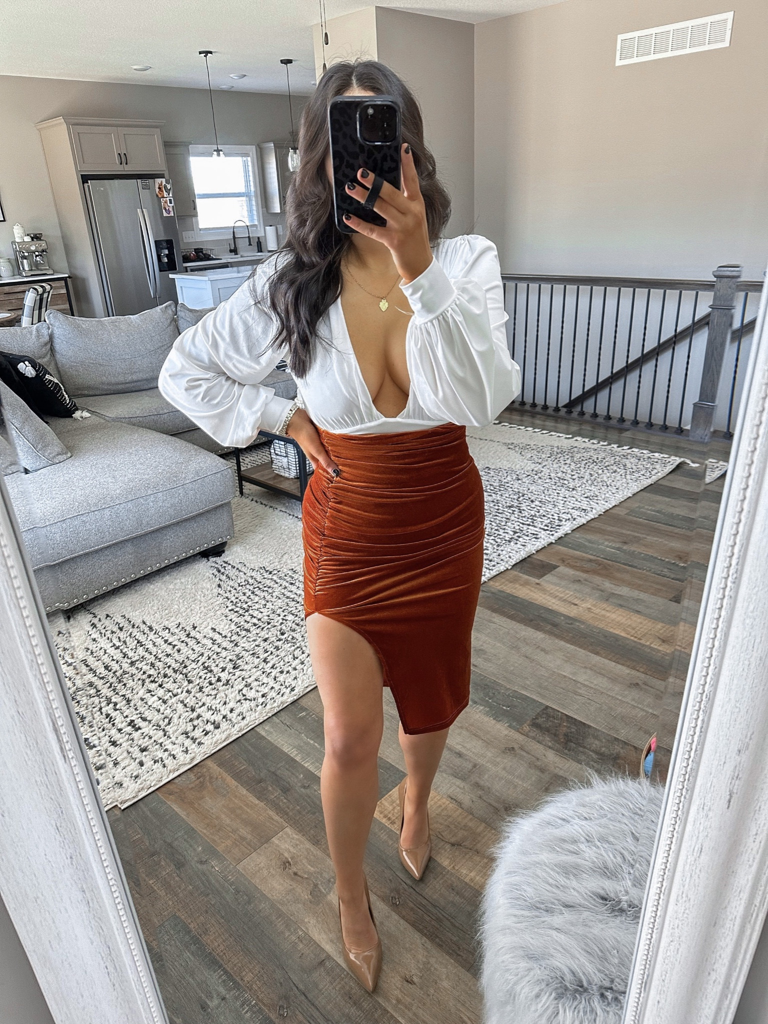 Denim Skirt With Bows Denim Wrap Skirt Floerns Women's High Waist - Main Image