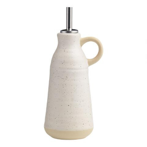 Tipton Ivory Speckled Ceramic Oil Bottle | World Market
