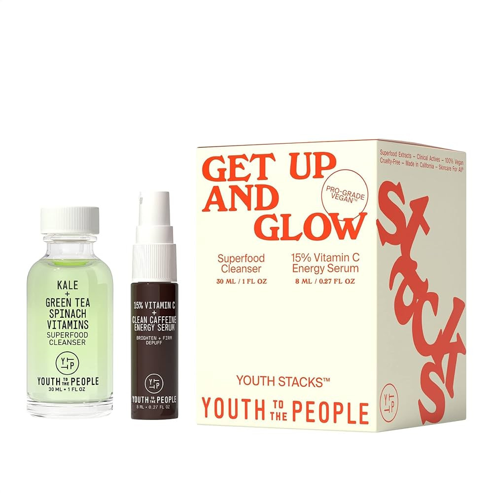 Youth To The People Youth Stacks Get Up + Glow - Superfood Cleanser (30mL) + 15% Vitamin C Energy... | Amazon (US)