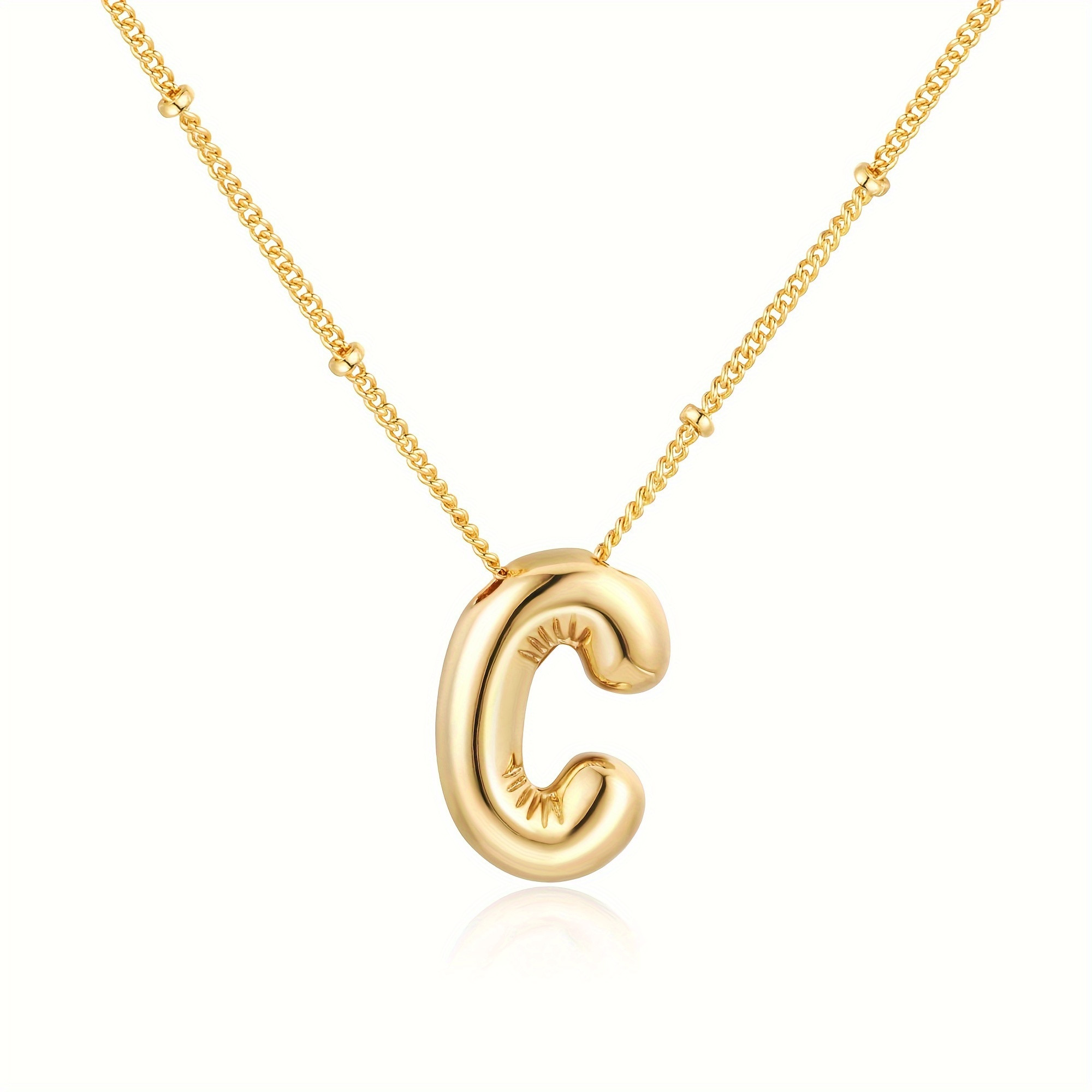 cute shiny balloon letter name pendant collarbone chain 18k - Temu Canada | Temu Affiliate Program