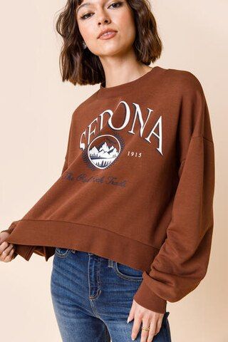 Sedona Red Rock Cropped Sweatshirt - francesca's | Francesca's