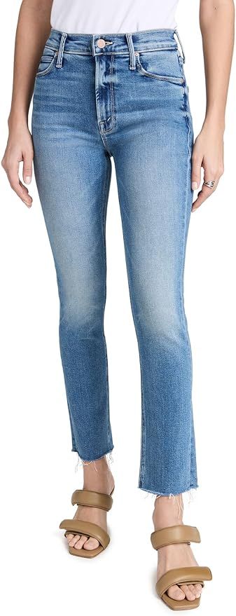 MOTHER Women's Mid Rise Dazzler Ankle Fray Jeans | Amazon (US)
