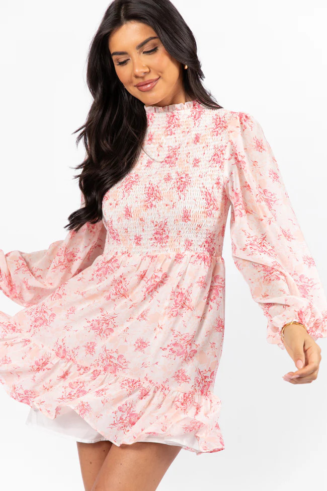 Always Yours Multi Smocked Balloon Sleeve Dress | Pink Lily