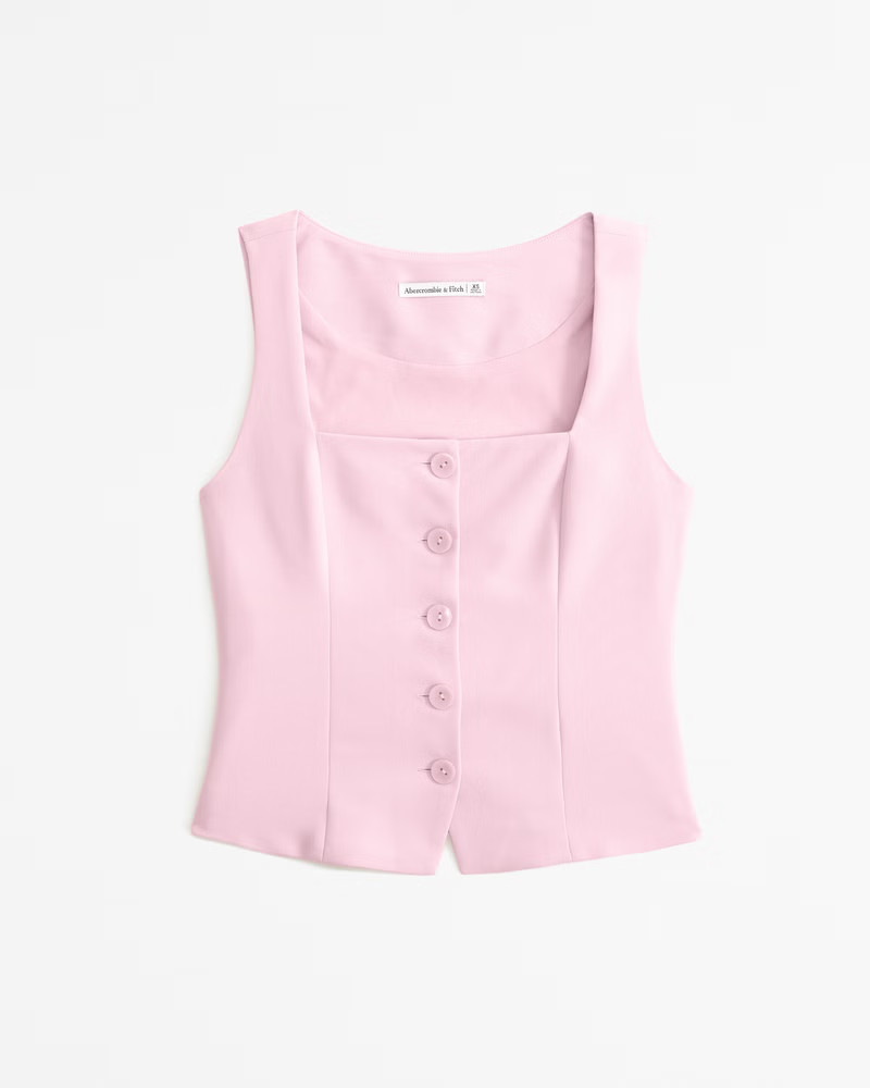 Tailored Vest Squareneck Set Top | Abercrombie & Fitch (US)
