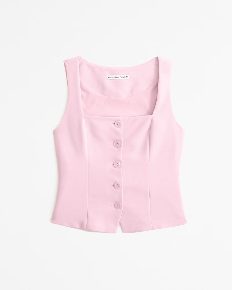 The A&F Mara Tailored Vest Squareneck Set Top | Abercrombie & Fitch (UK)