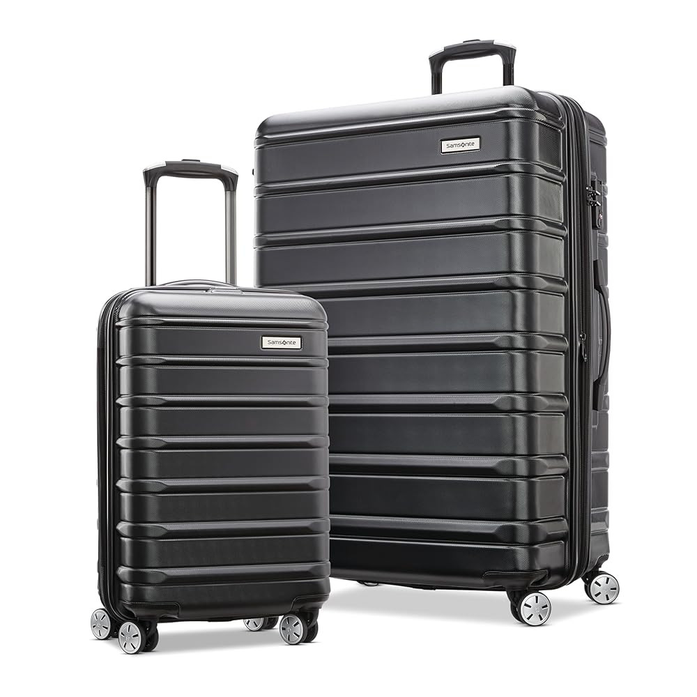 Samsonite Omni 2-2 Piece 19/28 Hardside Luggage with 360° Spinner Wheels - Scratch Resistant Har... | Amazon (US)