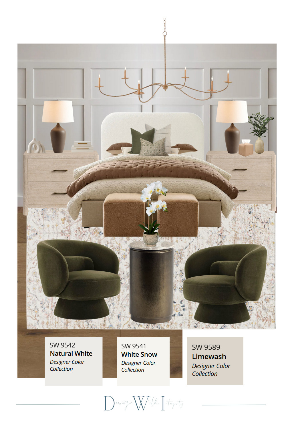 Warm Neutral Bedroom Remodel with Earthy Green Accents

This bedroom remodel mood board blends calming neutrals with earthy green accents for a sophisticated retreat. Featuring Sherwin Williams Natural White, White Snow, and Limewash, the palette sets the tone for layered bedding, plush olive chairs, and warm wood textures. A modern chandelier, natural nightstands, and an elegant rug complete the timeless design, perfect for anyone seeking a cozy yet refined bedroom upgrade. Shop the full look on LTK.

#BedroomRemodel #BedroomInspiration #BedroomMoodBoard #NeutralBedroom #EarthyInteriors #WarmNeutralDecor #InteriorDesignMoodBoard #LTKHome #BedroomStyling #HomeDecorTrends #CozyBedroomIdeas
 

 #LTKHome