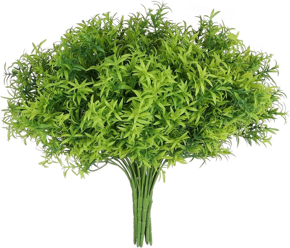 Asparagus Artificial Plants Plastic Greenery Faux Bush Real-Touch Shrubs - DIY Home Decor Kitchen... | Amazon (US)