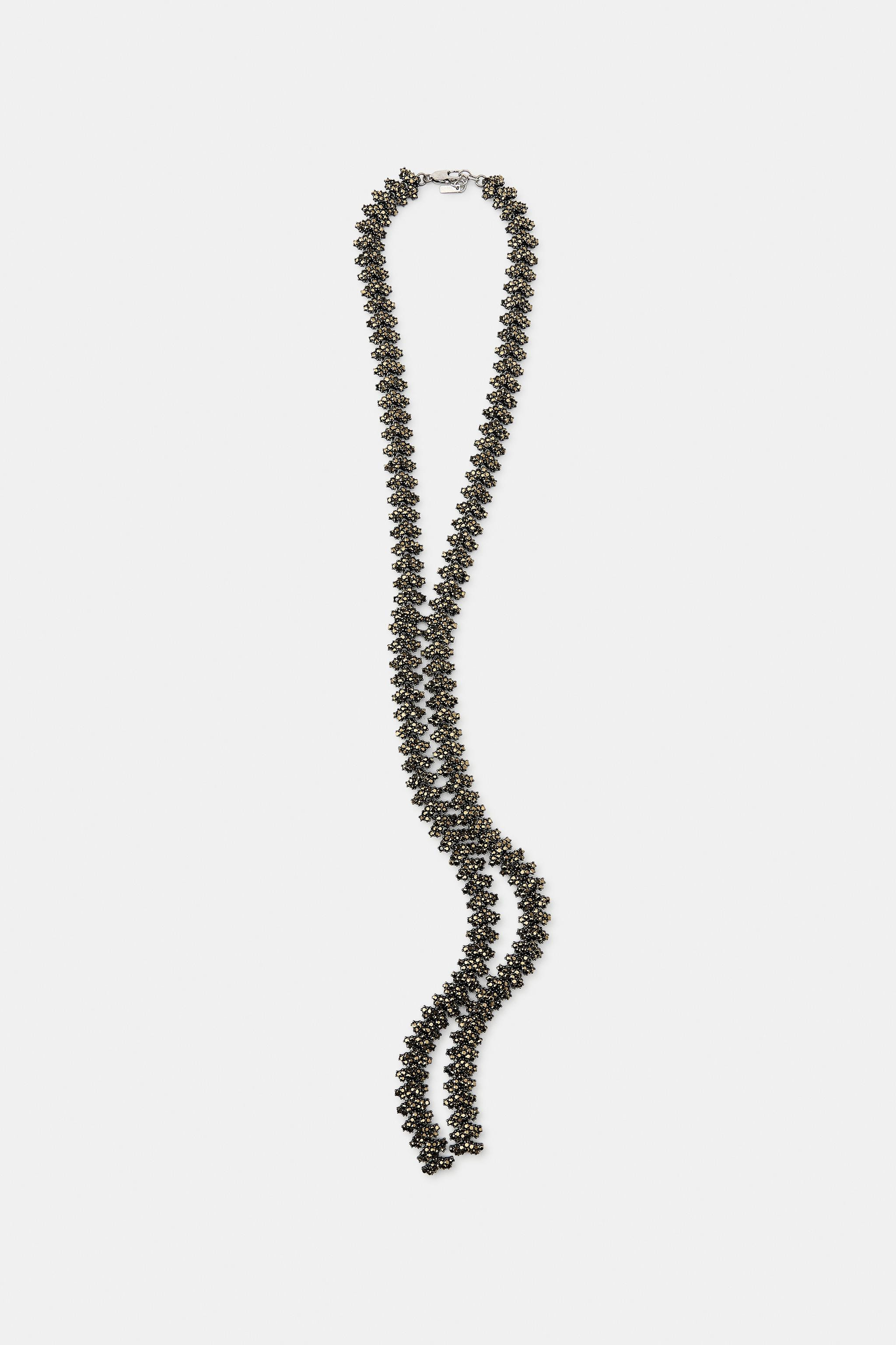 METALLIC SHINY TIE NECKLACE | Zara US