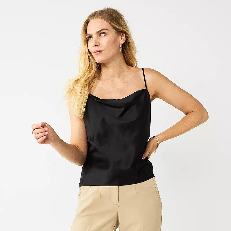 Women's Nine West Cowlneck Satin Cami | Kohl's