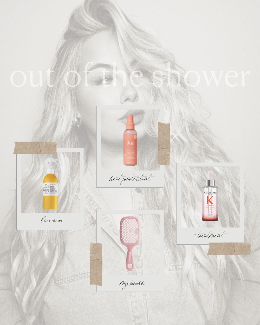 what my hair eats weekly, OUT OF THE SHOWER!! 

Sol de janiero leave in
Dae heat protectant
Kerastase hair growth serum
unbrush detangling brush

What I use on my hair, hair favorites, hair routines, blonde hair routine.

#LTKMidsize #LTKgrwm #LTKBeauty