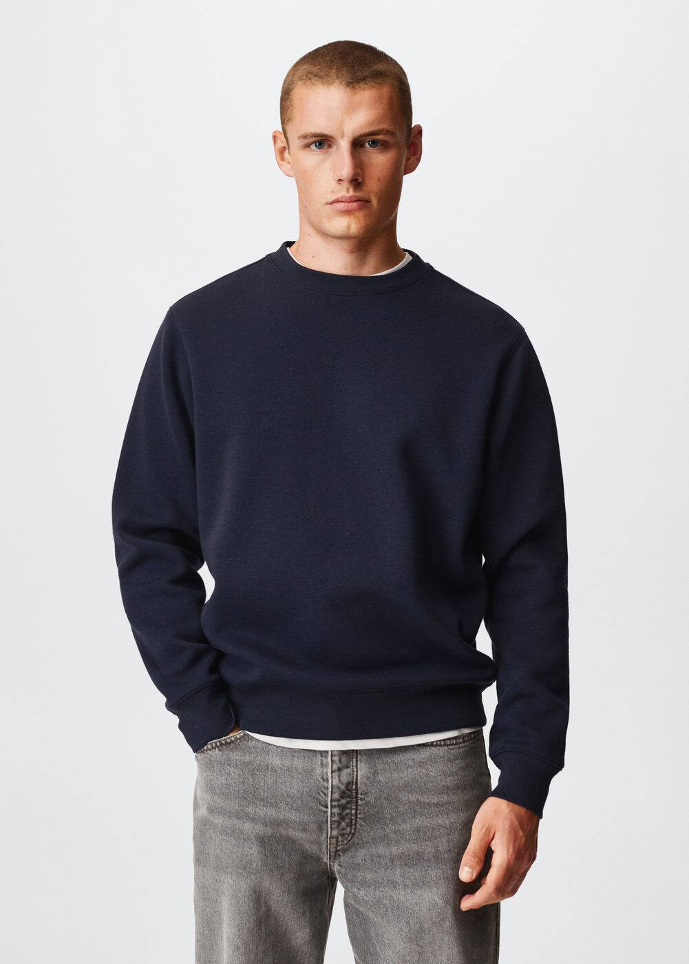 Plush cotton sweatshirt -  Men | Mango Man USA | MANGO (US)