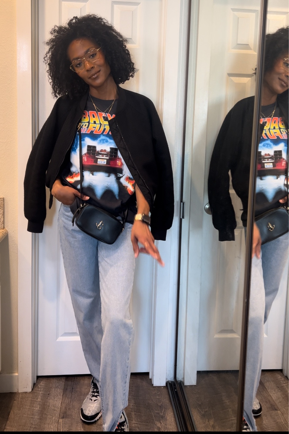You can never go wrong with a graphic tee. Wearing a men’s medium. 

Bag Jimmy Choo Camera bag 
Jacket H&M 

#LTKxTarget #LTKstyletip