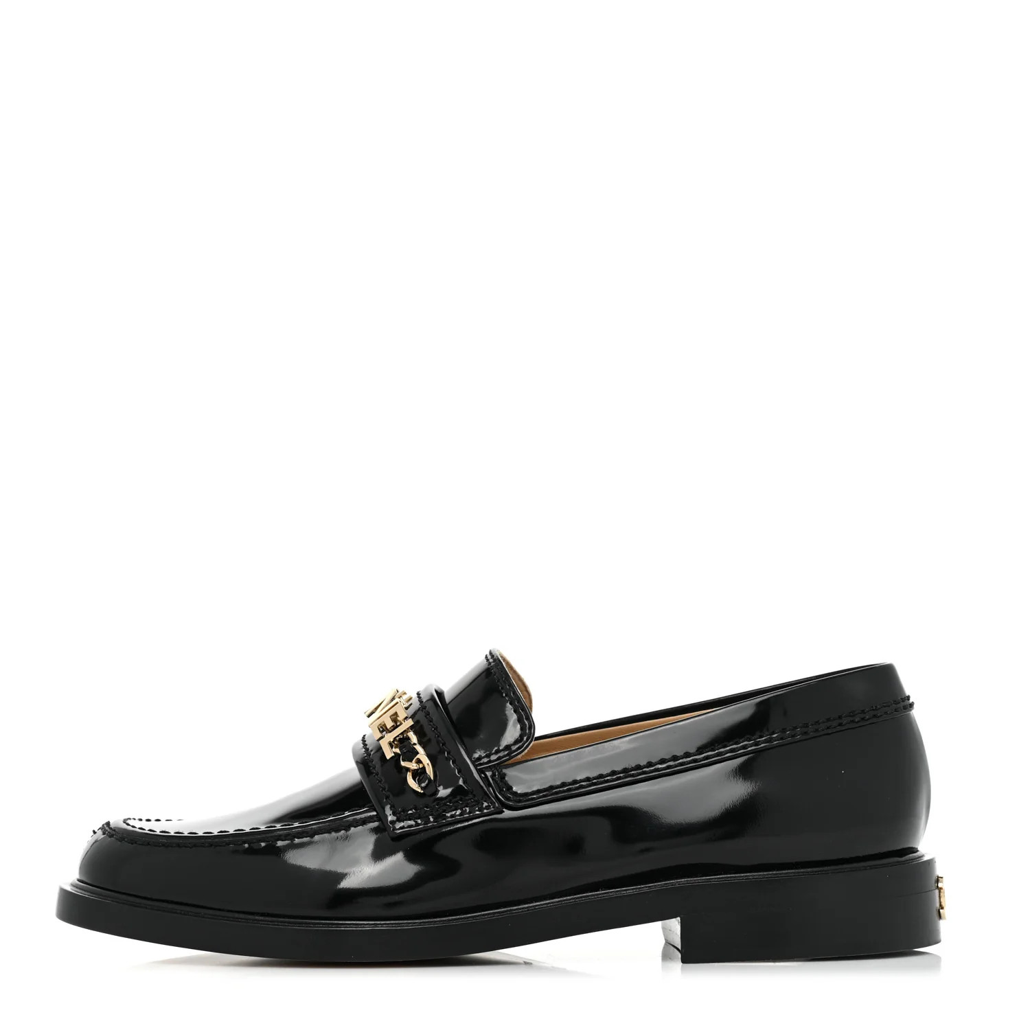 CHANEL Shiny Calfskin Logo Loafers 39 Black | FASHIONPHILE (US)