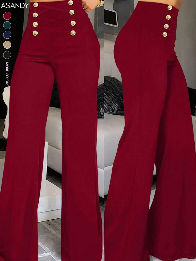 Burgundy Sailor Pants | SHEIN