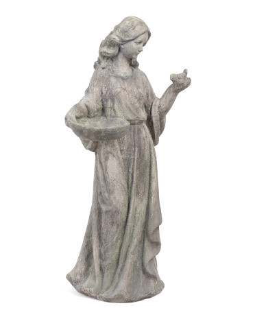 38in Standing Girl Bird Birdbath Statuary Decor | Easter Gifts | Marshalls | Marshalls