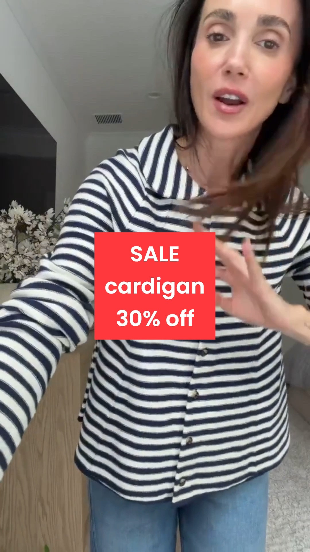 Striped cardigan on sale, size XS.