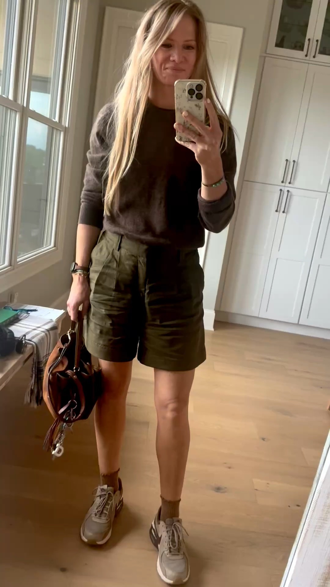 #ootd outfit of the day

Size reference 5’ 9” 140 lbs

Cashmere sweater - medium for oversized fit

Linen shorts - 6 (normally a 27/28 and could have gone with a 4 but like the slouchy fit) AND I hand sewed a hem on the shorts so they a little shorter than they come.

Nike air max - sized up 1/2 size




What I wore. Cute mom outfits. Transitional outfits. Fall outfits for hot weather. Walmart finds. Quince. Classic style. Comfortable cute shorts oitfits. Non denim shorts outfits.

#LTKSaleAlert #LTKOver40 #LTKTall