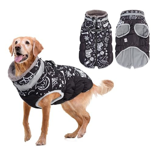 CuteBone Winter Coat with Harness, Reflective Warm Dog Jacket with Zipper for Small to Large Dogs, Perfect for Cold Weather and Snow YRFN10XL | Amazon (US)