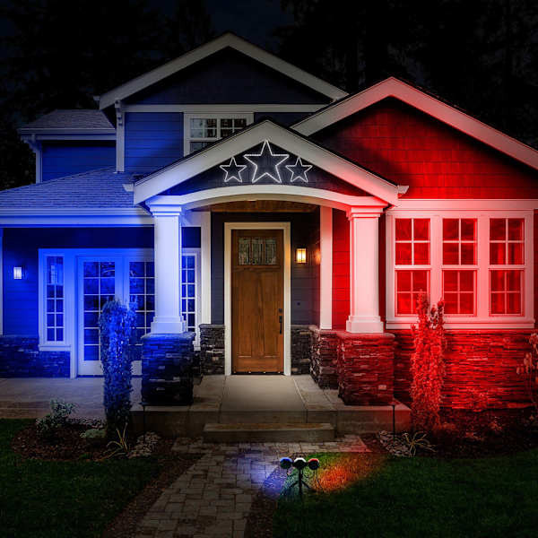 Red, White and Blue Light show Uplight | At Home