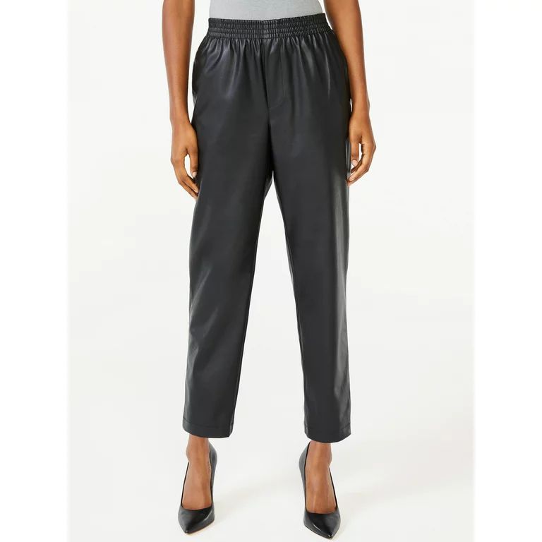 Scoop Women's Faux Leather Pull On Pant | Walmart (US)