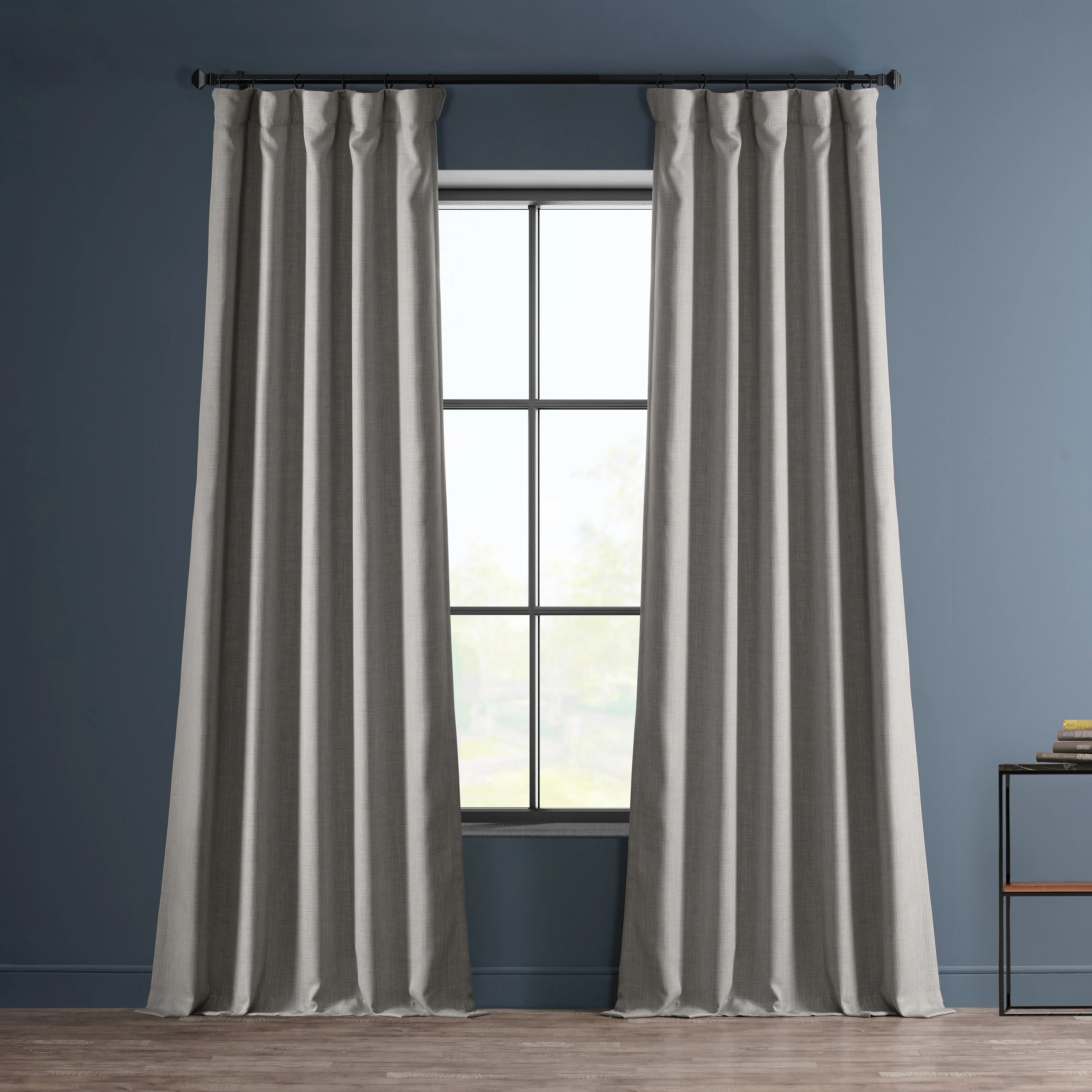 Three Posts™ Ottis Textured Faux Linen Rod Pocket Room Darkening Curtains for Bedroom & Living ... | Wayfair North America