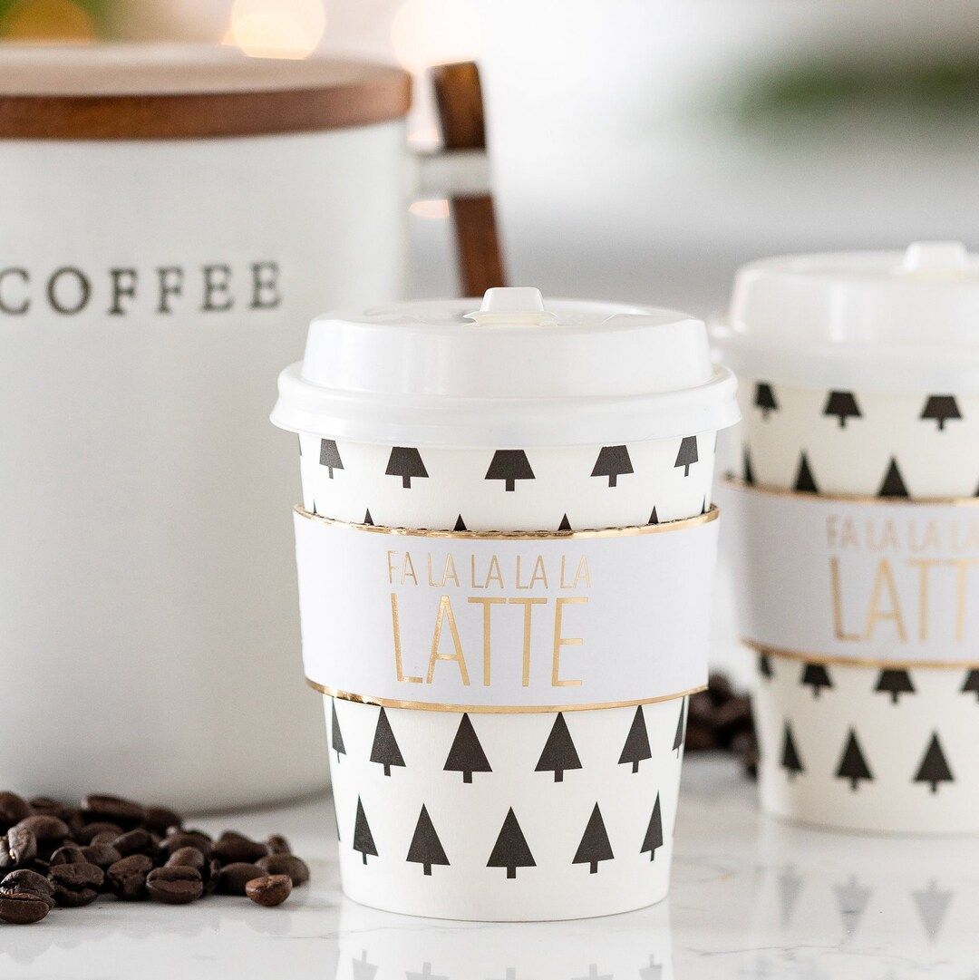 Fa La La La La Latte Disposable Coffee Cup  Set of 8  8oz - Etsy | Etsy (US)